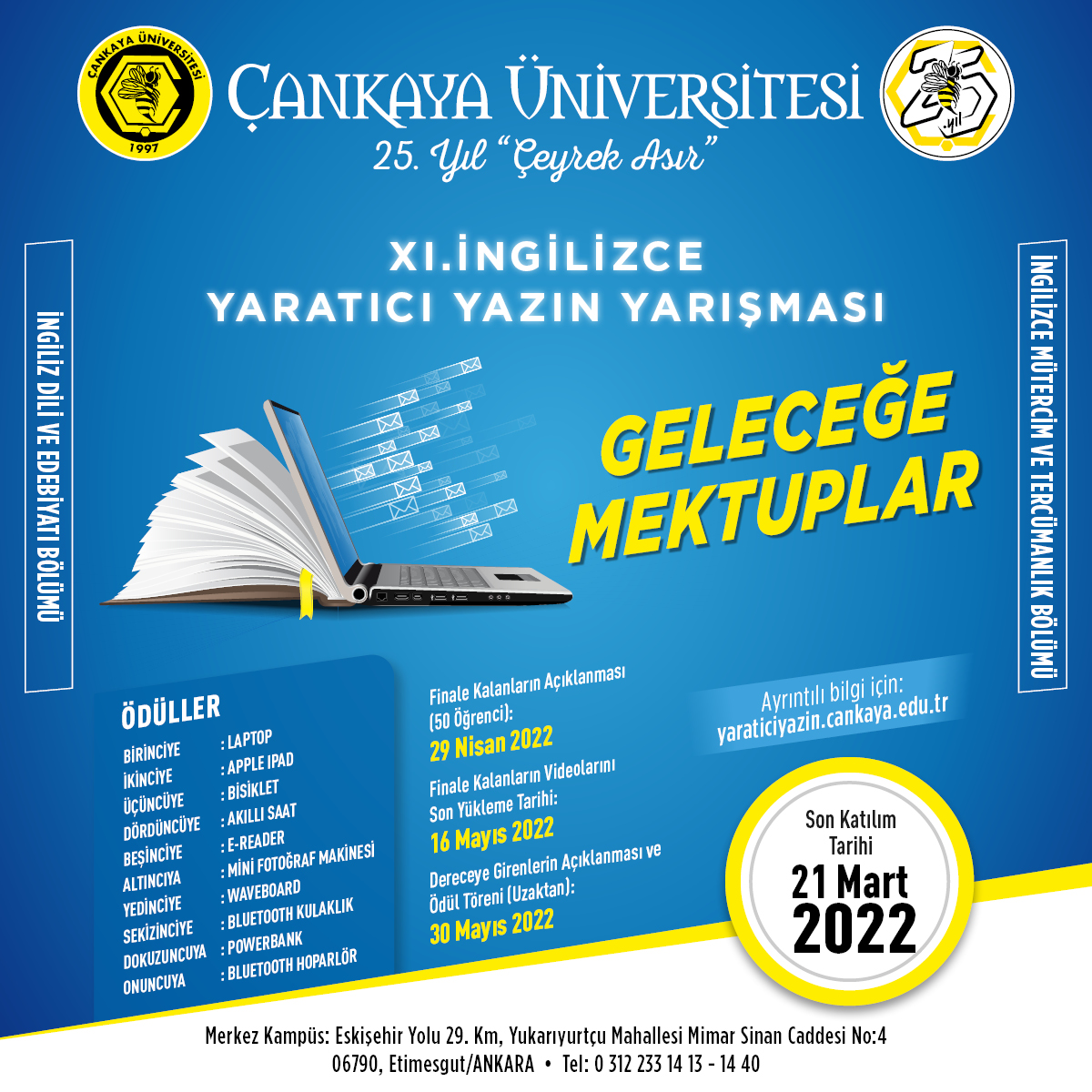 Çankaya Üniversitesi Fen-Edebiyat Fakültesi XI. İngilizce Yaratıcı Yazın Yarışması