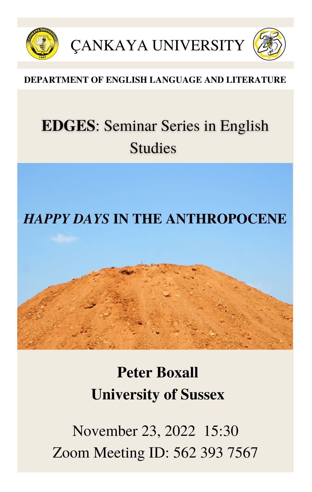 Edges Seminar Series: “Happy Days in the Anthropocene”