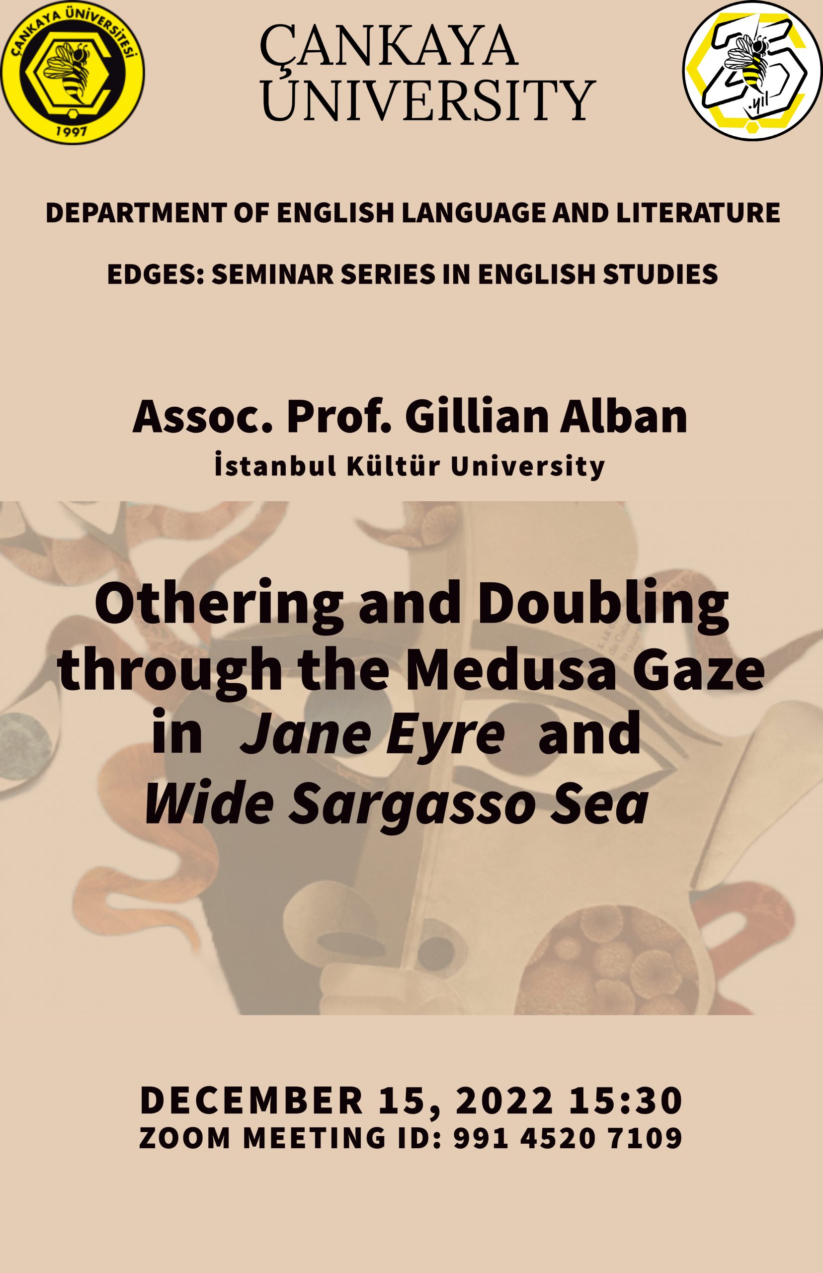 Edges Seminar Series: “Othering and Doubling through the Medusa Gaze in ‘Jane Eyre’ and ‘Wide Sargasso Sea'”
