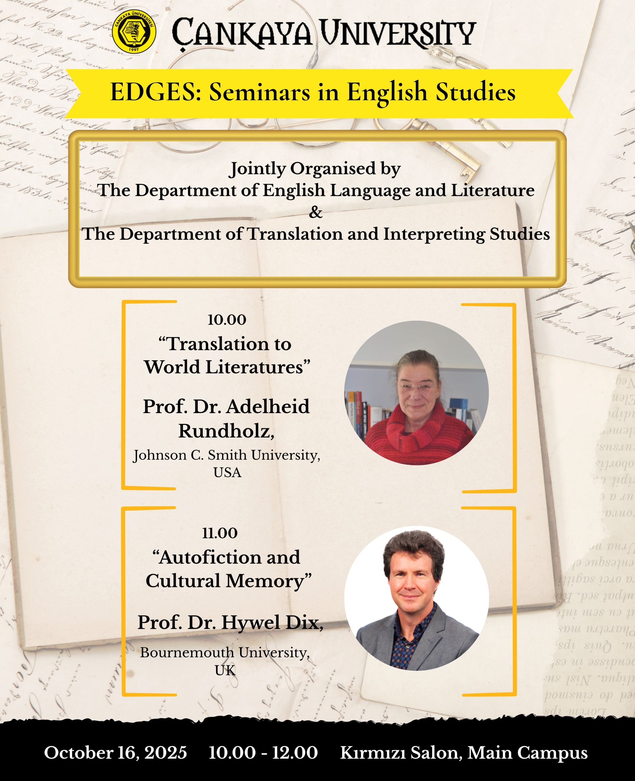 Edges Seminar Series: “Translation to World Literatures” and “Autofiction and Cultural Memory”
